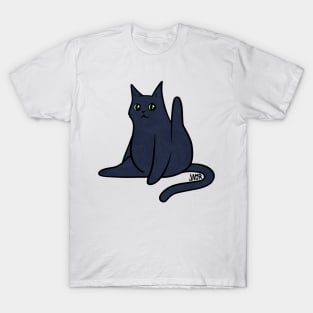 Black Cat Leg Up T-Shirt